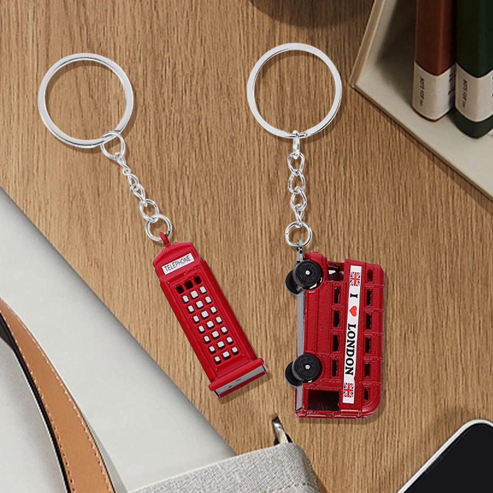 Travel Accessories London - 3pcs London Souvenir Keychains British Bus