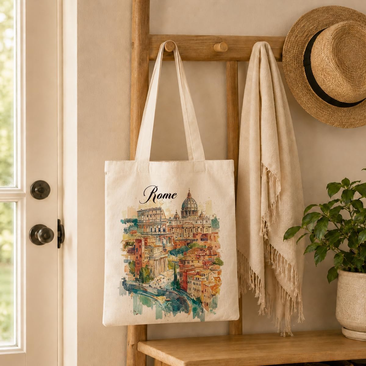 Rome Watercolor Canvas Tote Ba - Travel Accessories Italy recension och pris