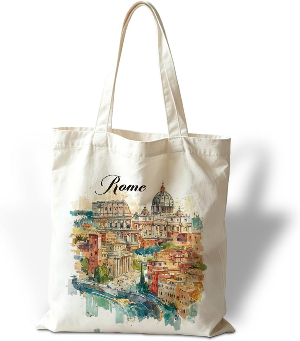 Rome Watercolor Canvas Tote Ba - Travel Accessories Italy recension och pris