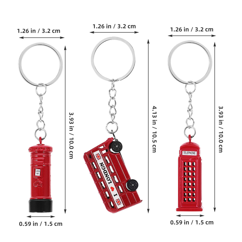 3pcs London Souvenir Keychains - Travel Accessories London recension och pris