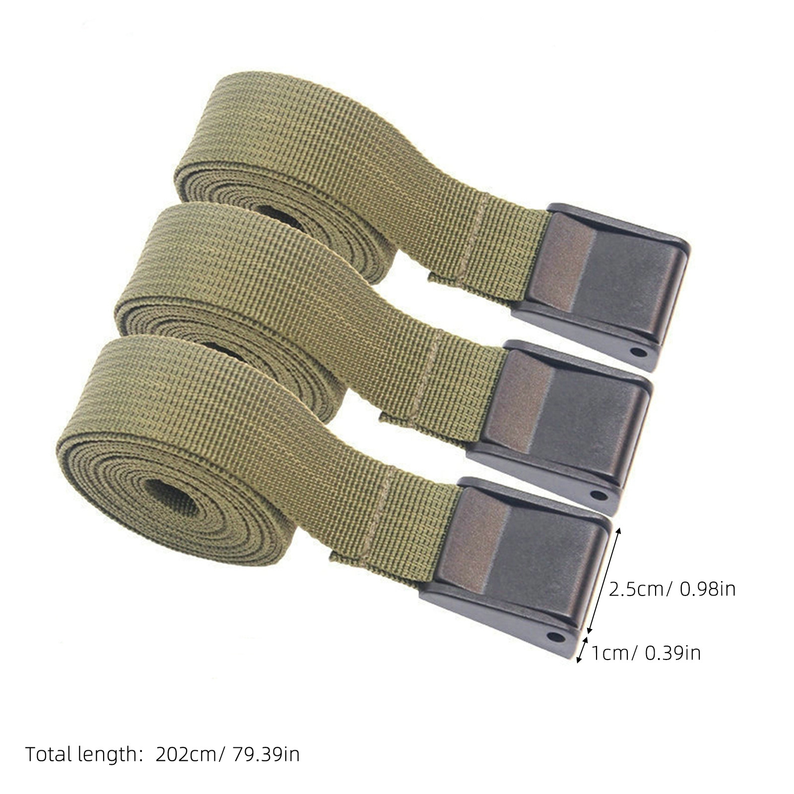 3pcs Military Green 25mmx2.1m  - Luggage Strap Belt recension och pris