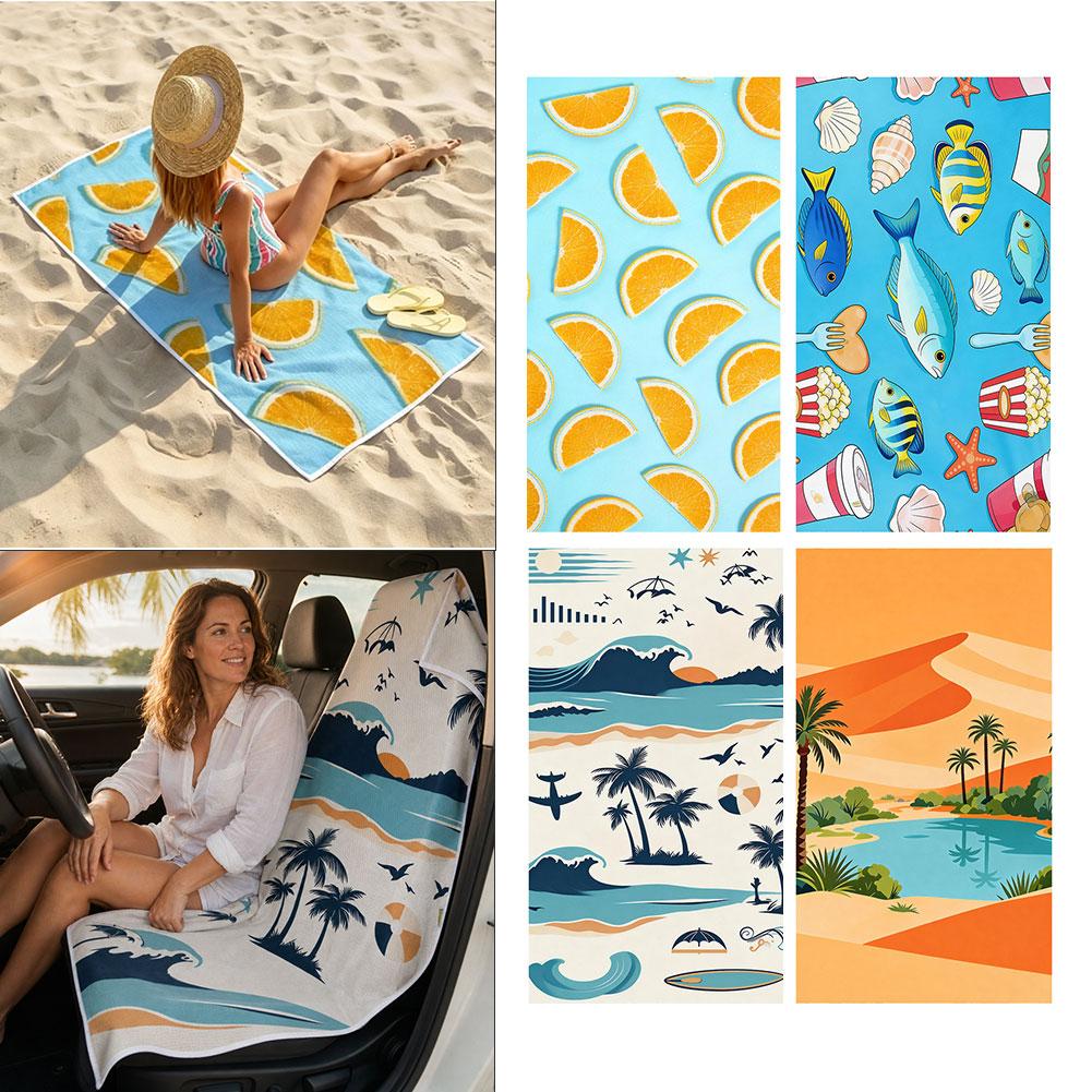 2‑in‑1 Beach Towel Car Seat Co - Travel Towel Quick Dry recension och pris