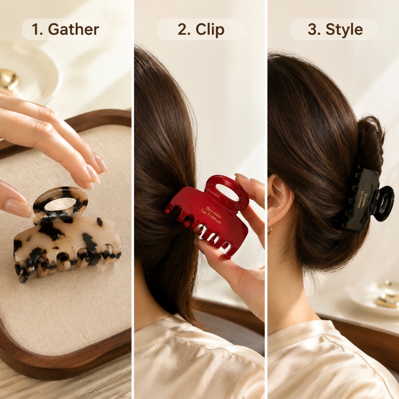 French Medium Hair Claw Clips  - Travel Accessories For Elderly recension och pris