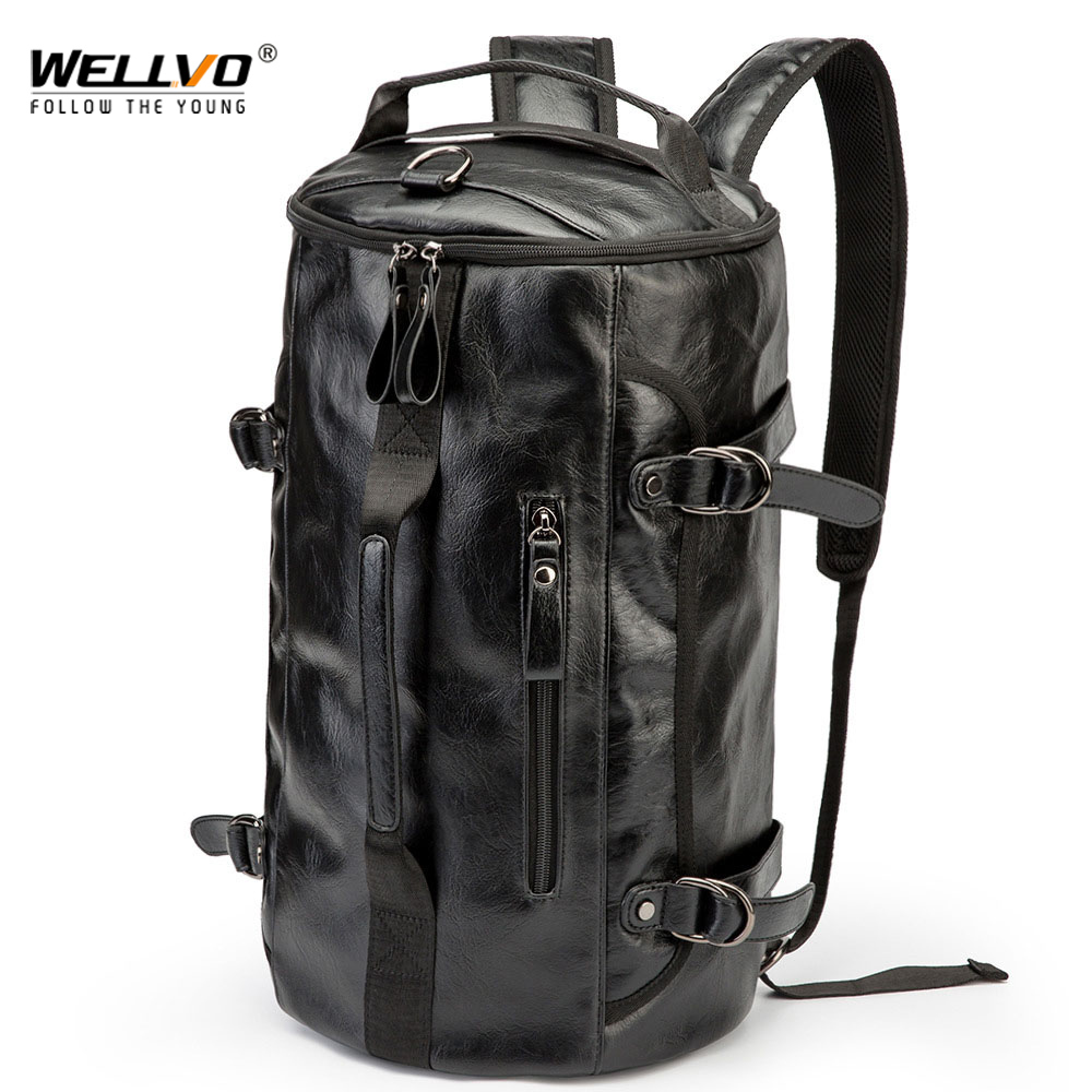 Men Leather Bucket Backpack Mu - Luggage Strap Belt recension och pris