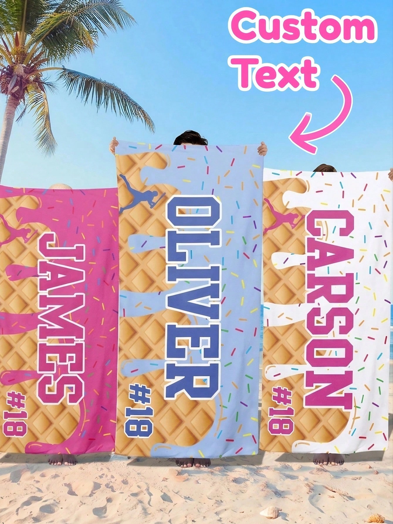 1pc Custom Text Ice Cream Base - Travel Towel Quick Dry recension och pris