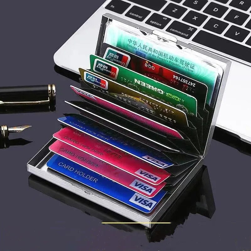 10 Slots Stainless Credit Card - Travel Wallet Slim recension och pris