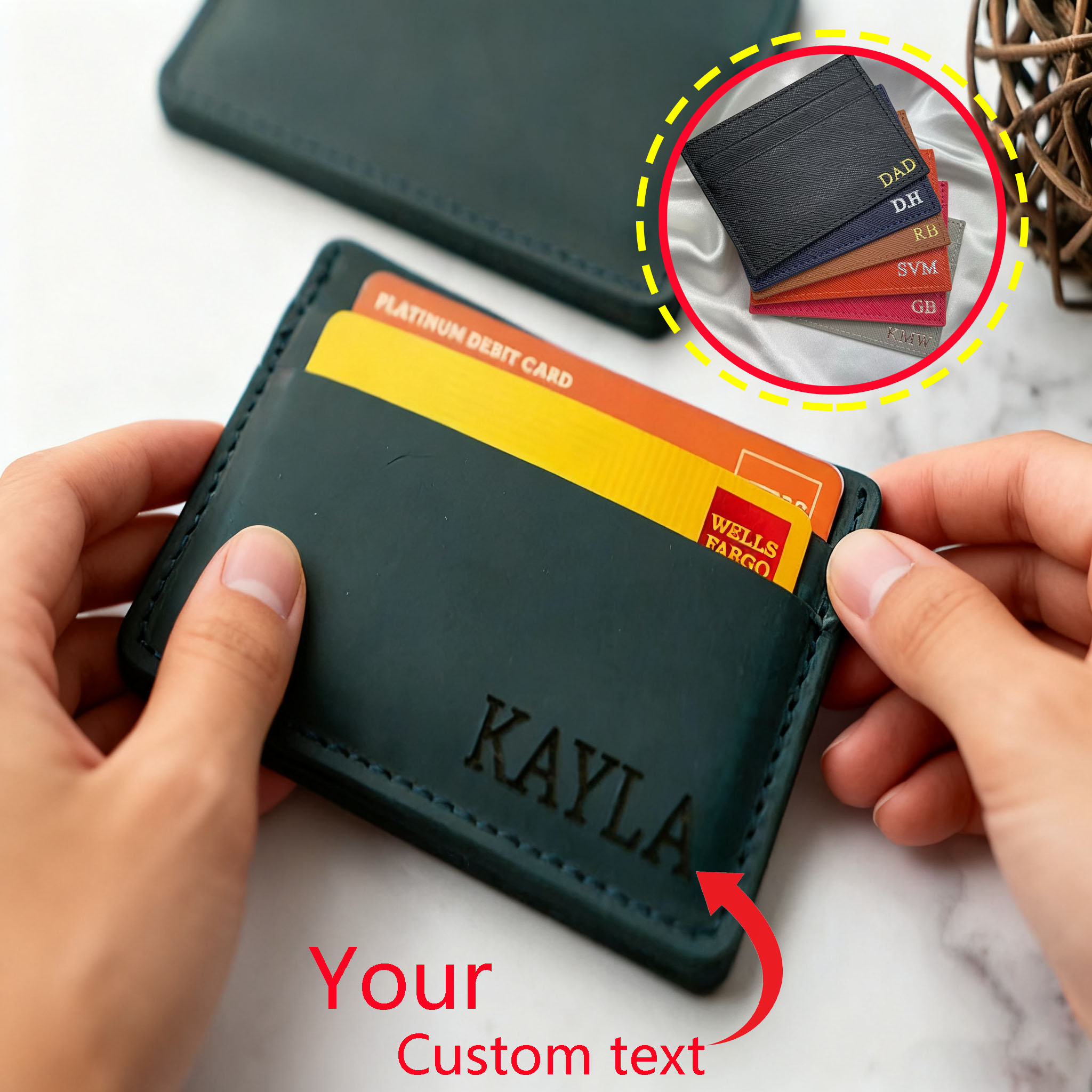 Custom high-endLeather ID Card - Travel Wallet Slim recension och pris
