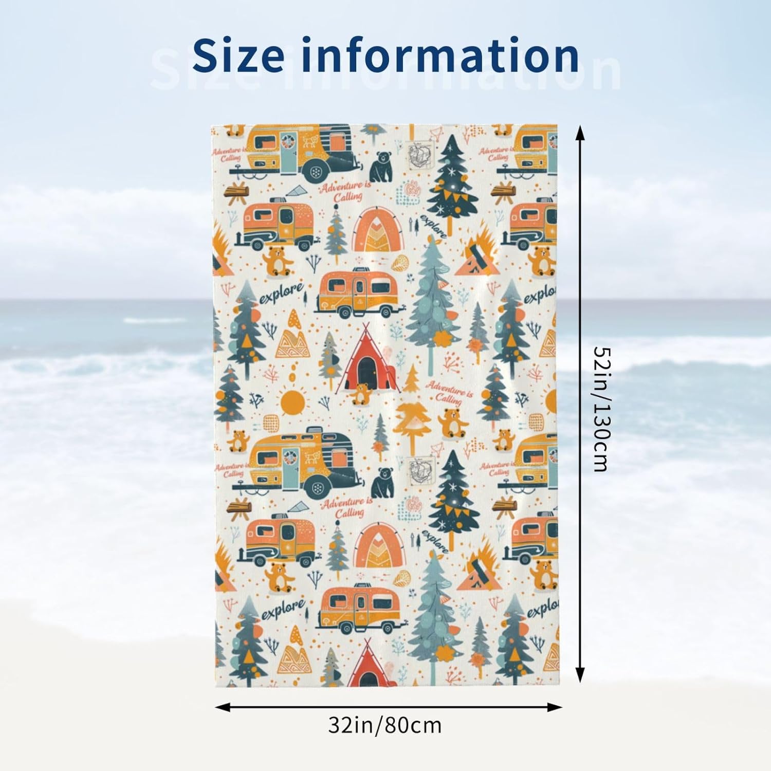 Camping Adventure Beach Towel  - Travel Towel Quick Dry recension och pris
